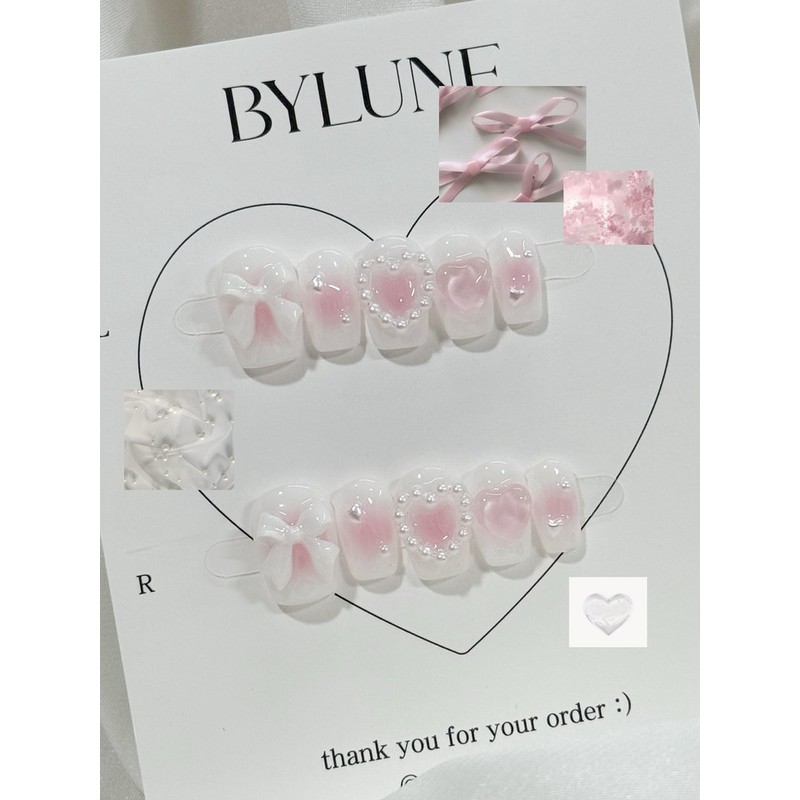 Mongle Cheek Handmade Nail Tips Nail Tips - Short Coffin