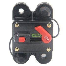 ZOOKOTO 50Amp Circuit Breaker, Trolling Motor Auto Car Marine Boat Bike Stereo Audio Inline Fuse Inverter with Manual Reset 12V-24V DC (50A)