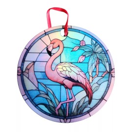 Gulf Coast Laser Graphics Flamingo 4 Design Holographic Bird Ornament