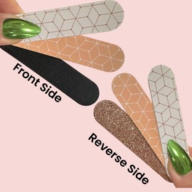 Set of 18 Dual-Sided Nail File Emery Board Heavy Medium & Fine Grit Cushioned Easy Grip Comfortable Filing Smoothing Finishing Nails 3.5” Travel Size TSA Approved