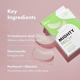 Hero Cosmetics Mighty Patch™ for Tired Eyes - Soothing Hydrogel Patches - Visibly De-puffs and Awakens Undereyes - 6 Count