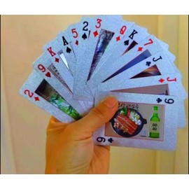 Yeppeo - Set of 2 x 54 Cards with Korean Images - Rami, Bridge and Poker Game, Red and Blue