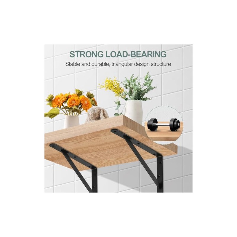 12 Pack L10 x H 8" Black Heavy Duty Shelf