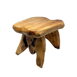 THY Collectibles Natural Tree Stump Stool Live Edge Cedar Wood Plant Stand, Stool, Garden Bench, Side Table L13" x W11" x H9.5"