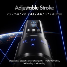 INKin Tattoo Gun Kit for Beginners, Wireless Tattoo Machine with 2.0mm - 4.0mm Adjustable Stroke Length for Starters, Soultats Tattoo Pen Machine 1600mAh Power Supply and Revo Tattoo Needles Assorted