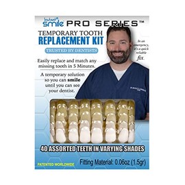 Instant Smile Pro Series Temporary Tooth Replacement Kit, 40 Different Teeth, Variety of Shapes and Colours