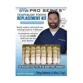 Instant Smile Pro Series Temporary Tooth Replacement Kit, 40 Different Teeth, Variety of Shapes and Colours