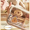 Pencil Case with Zipper,Cartoon Capybara 5 Layers Compartment Clear Pencil