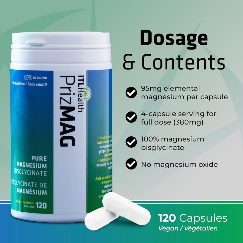 PrizMAG Pure Magnesium Bisglycinate, 380mg of Mag Per Serving |