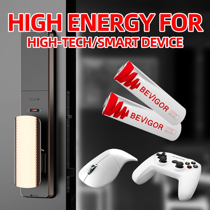 Lithium Batteries AA Size, AA Battery 4 Pack, 3000mAh Double