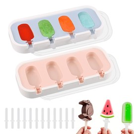 2 Pieces Mini Popsicle Molds for Kids,Reusable Easy to Remove Ice Cream Mold Popsicle Maker Homemade DIY Set