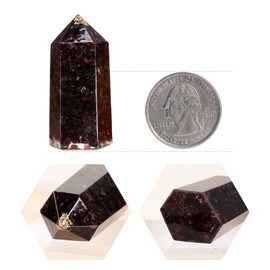 dssmboom Pack of 2 Healing Crystal Wands Hexagonal Crystal Point for Meditation Wicca Chakra Balancing, Garnet