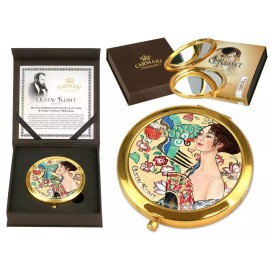 Carmani Gustav Klimt "Lady with Fan" Delicate Stylish Women Pocket Mirror 2.75 Inches