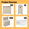 Polibi 160L Multi-Purpose Laundry Hamper with Lid & Removable Bags,