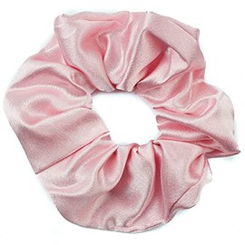 Mytoptrendz® Shimmering Luxurious Soft Silk Satin Scrunchies Ponytail Hair Tie Classic Hair Accessory (Pink light)