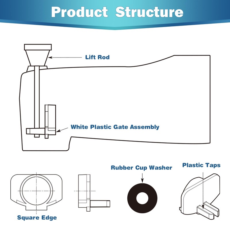 Enhon 2 Set Tub Spout Diverter Repair Kit, Includes 2