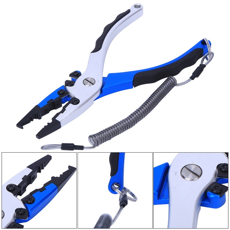 Aluminum Die Casting Fishing Cutting Pliers Non-slip Fishing Clamp Rubber
