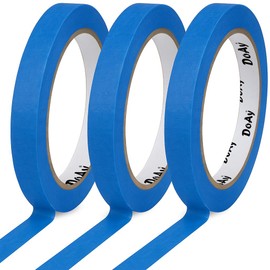 DOAY 3 Pack Blue Painters Tape - Masking Tape 0.50 Inch Wide - Multi-Surface, Smart Adhesion, Indoor & Outdoor - 270FT Total - Paint Tape for DIY, Labeling, Art, Car, General Purpose (#3910)