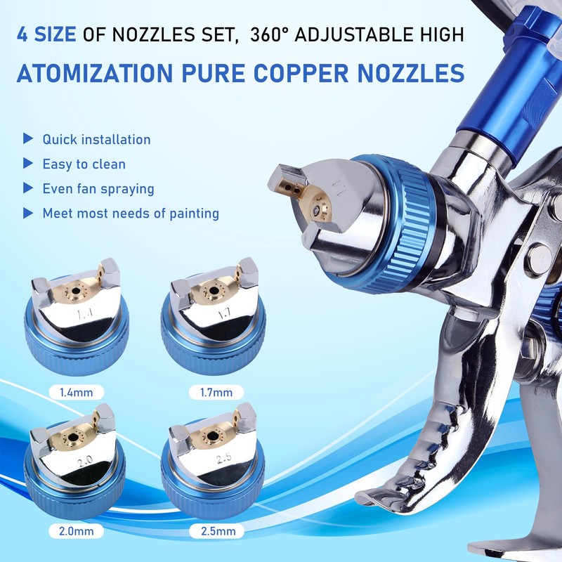 Zeinlenx HVLP Spray Gun with 10Pcs 600ML Disposable Paint Cups,
