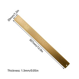 Gold Brass Ruler 30cm Multifunctional Metal Measuring Ruler with Dual Scale Engraved Vintage Bookmark Stationery for Drawing Marking Measuring