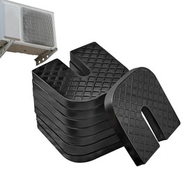 Yharnamite 8 Pcs Rubber Vibration Isolator Pads, U-Shaped Air Conditioner Shock Pad, Heavy-Duty, Noise Dampening & Anti-Slip Design, Anti Vibration Pads for Air Conditioner Outdoor Condenser Unit