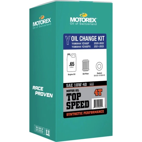 Motorex Top Speed Synthetic 4T Oil Change Kit 10W-40 #311244
