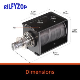 Rilfyzop Industrial Grade Open Frame Actuator Linear Miniature Push-Pull Rectangular Electromagnet, JF-1683B-12VDC,20mm,0.8 inches,80N