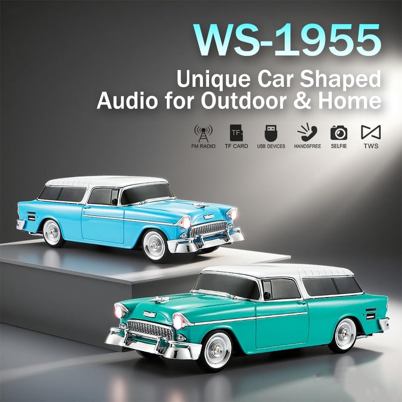 WS-1955 Retro Sedan Bluetooth Replica Speaker – Portable Wireless Car