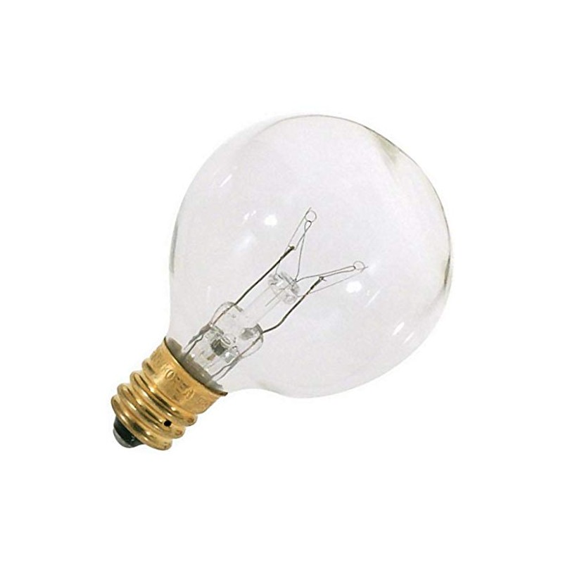 Satco S3846 120V Candelabra Base 25-Watt G12.5 Light Bulb, Clear