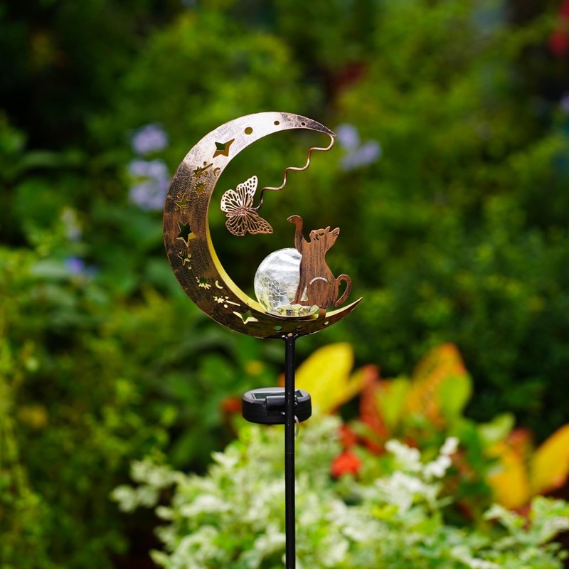 YZYOE Solar Powered cat Butterfly Light, Beautiful Animal Ground lamp