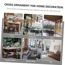 Zerodeko 2pcs Wood Cross Wall Craft - Desktop Crucifix Decor, Wall Mounted Hanging Cross Shaped Ornament - Household Wooden Crafts