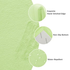 Huloo Sleep Baby Play Mat for Floor,1.3"Thick Elasti-Foam 50x50 Playpen Mat for Toddlers Infant kids,Water-Repellent Soft Velvet for Tummy Time,Non-Slip Backing for Crawling,Tatami Style(Light Green)