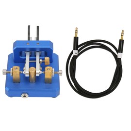 Morse Code Key Double Paddle Automatic Shortwave Portable CW Morse Telegraph Key for Camping Indoor Dark Blue