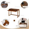 Casual Home Pull-Out & USB Port Folding Desk, Warm Brown