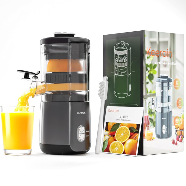 Keerain Electric Orange Juicer, Hand-Free Citrus Juicer Machine with Cleaning
