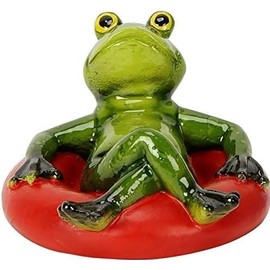 Pommerntraum ® Swimming Frog Swimming Frog Pond Decoration Pond Figure Garden Decoration Swimming Animal Decorative Figure Garden Pond Swimming Pool Aquarium (Red)