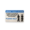 Disability Awareness Urgent Toilet Access Card, Weak Bladder/Bowel, Blue