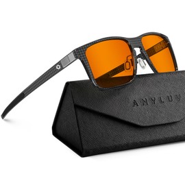 ANYLUV Blue-Light-Glasses Men Blue-Light-Blocking Glasses: Lightweight Blue Light Glasses for Men Carbon Fiber Frames Gift