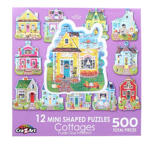 LPF Sweet Cottages: A Collection of 12 Mini Shaped Puzzles Total 500 Pieces