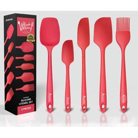 Aseela Nonstick Kitchen Silicone Spatula Heat Resistant Utensils 5 piece Aseela Premium
