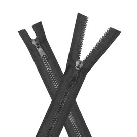 Mandala Crafts #10 26 Inches Black Separating 2 Way Zipper - Heavy Duty Two Way Zipper with Two Way Jacket Zipper Pull - Dual Plastic Separating Zipper for Coat Tent Sewing Crafts