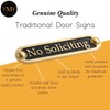 No Soliciting Brass Door Sign. Traditional Style Home Décor Wall