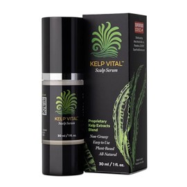 Kelp Vital - Suero para el cabello fino, cuidado diario del cuero cabelludo a base de plantas con algas Gagome y Rishiri, sin perfume, sin alcohol, no graso, para mujeres y hombres, bomba sin aire de