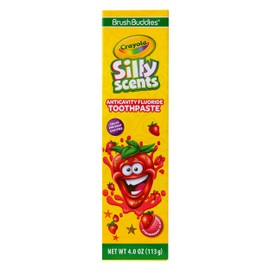 Brush Buddies Crayola Silly Scents Flavored Kids Toothpaste with Fluoride, Anticavity Toothpaste for Kids Ages 2+, Strawberry Flavored