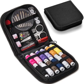 Sewing Set 12-Color Thread Mini Sewing Kit with Storage Bag Portable Finger Protectors Hand Sewing Needles Professional Sewing Tools Popular Sewing Set Portable Sewing Machine Accessories Easy to