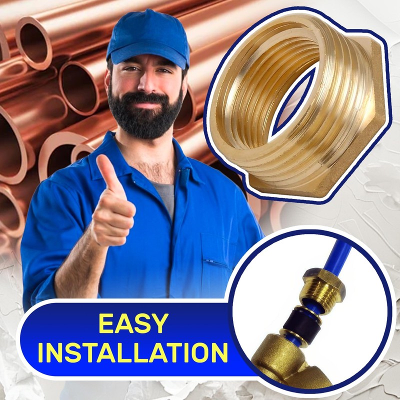 Brass Reducer with External and Internal Thread 1/2"-3/8" - Warranty