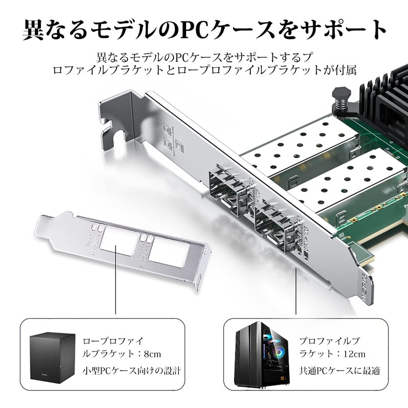 10Gtek 10G PCI-E NIC Network Card, Intel X520-DA2/X520-SR2 Compatible, Dual