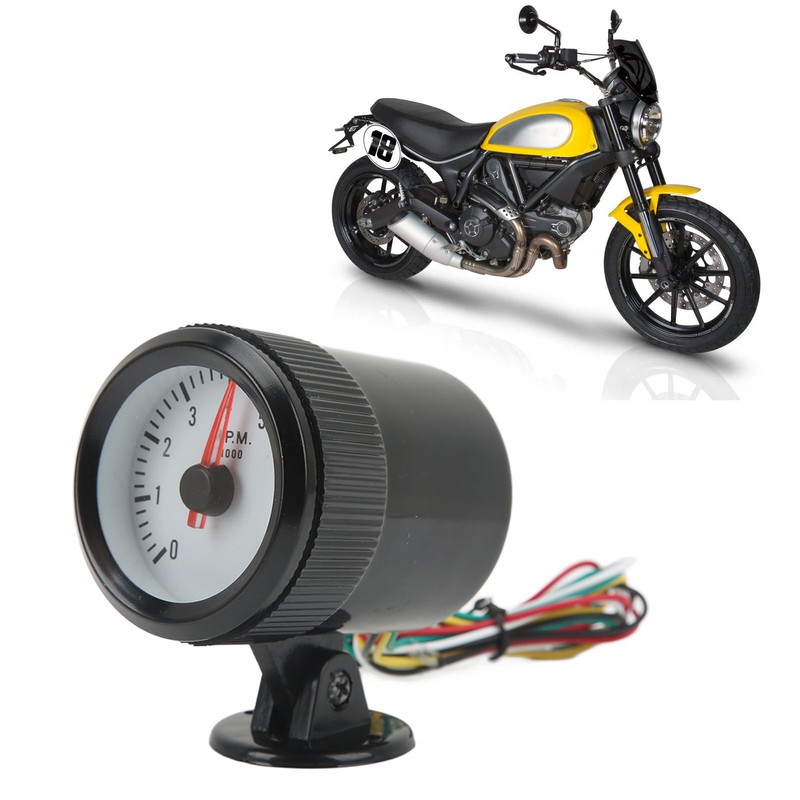 0‑8000RPM Tachometer 52mm Tacho Gauge Blue LED Backlight for 4
