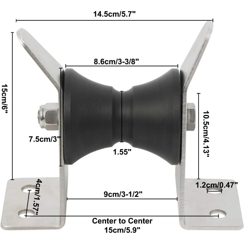 Amarine Made Anchor Roller Platform Bow Roller 304 Stainless Steel