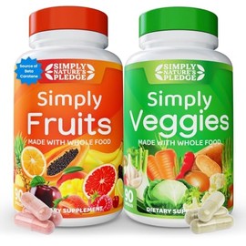 Simply Nature's Pledge – Embalado con más de 40 frutas y verduras diferentes – Hecho con superalimentos integrales – con alto betacaroteno – 100% últi